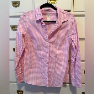 J. Crew Pink Gingham Button-Up Shirt